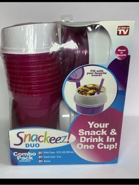 Snackeez! Duo 2 In 1 Snacking Solution 30 Piece Kit Pink - NWT
